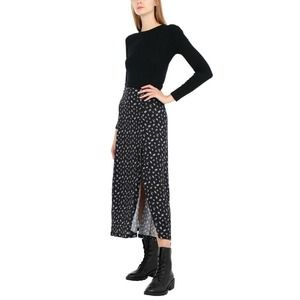 Ninety Percent Blur Ditsy Black Maxi Skirt Size XX-Small